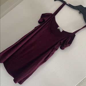 Burgundy off the shoulder top